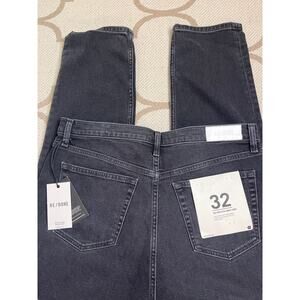 Re/Done 90’s High Rise Ankle Crop Washed Noir Jeans, size 32, MSRP $275